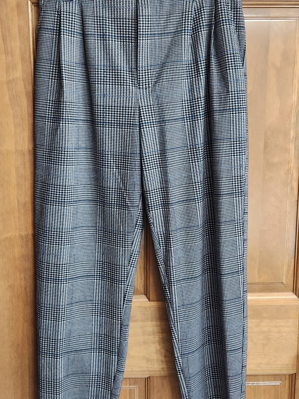 Forever 21 Houndstooth Plaid Ankle Pants Size L High Waist Academia Goth Preppy